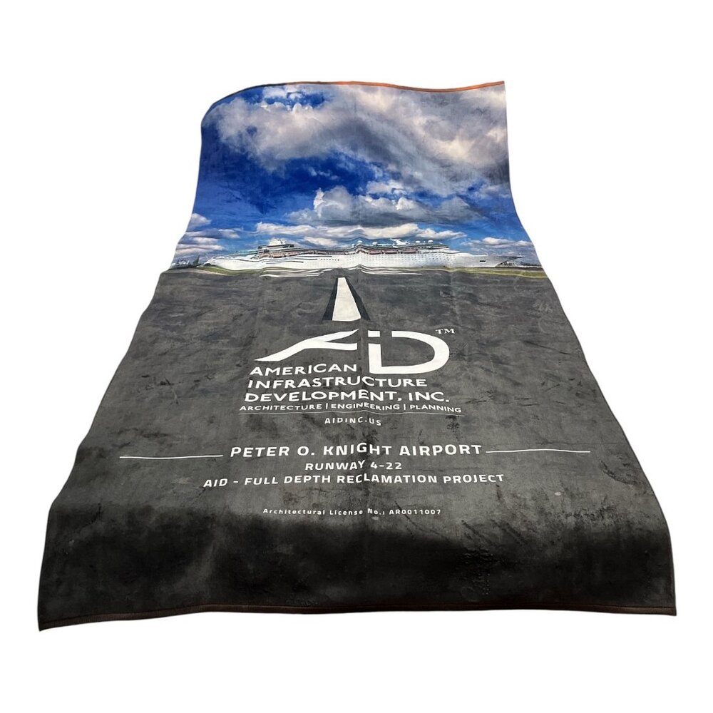 Terrytown Airport Runway and Cruise Ship Throw Blanket AID Inc Peter O. Knight